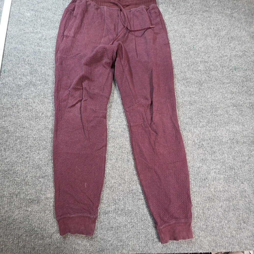 Lululemon Jogger Sweatpants Womens Small Purple Waffle Fleece Elastic Waist